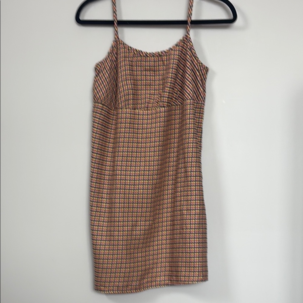 Wild Fable Tan Checkered Mini Dress